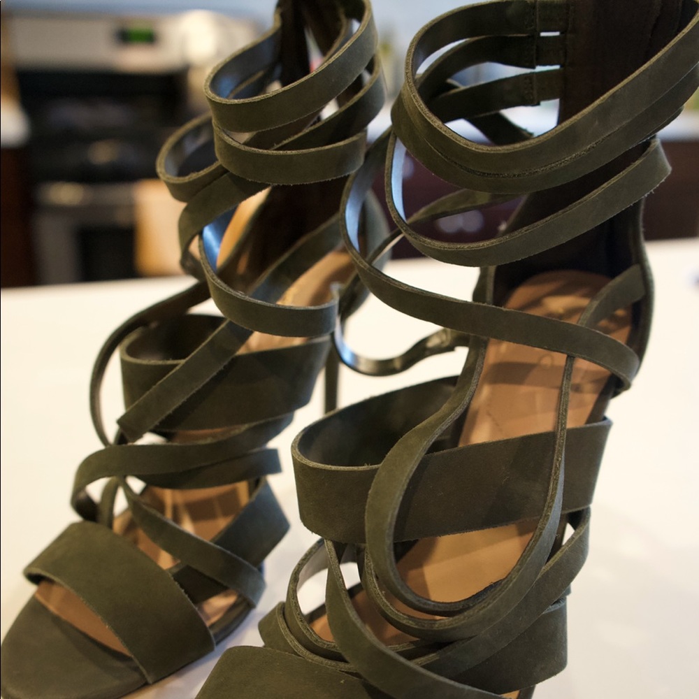 NEW Aldo Women's Strappy Heels - Olive Green